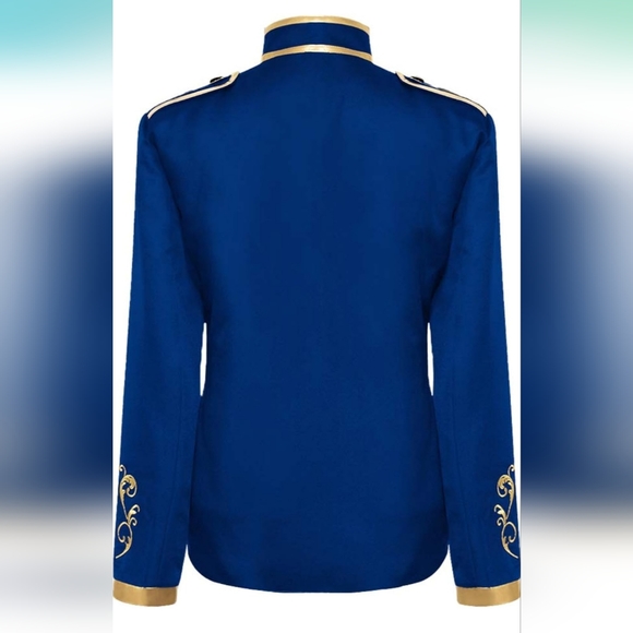 Men's Fashion Prince Uniform Gold Embroidered Jacket Suit Jacket - Picture 8 of 12